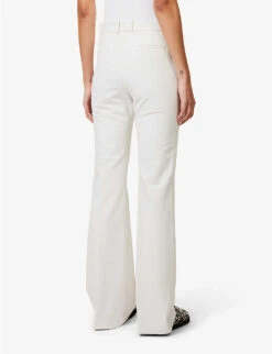 Joseph Tafira Pleated Wide-leg Mid-rise Stretch-cotton Trousers -Sweaty Betty Store R04095468 IVORY ALT03