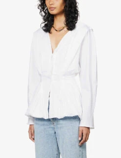 TOVE Ebba V-neck Stretch-cotton Top 9 TOVE Ebba V-neck Stretch-cotton Top -Sweaty Betty Store R04096554 IVORY ALT02