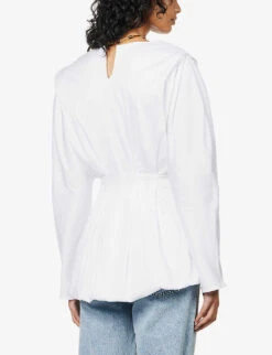 TOVE Ebba V-neck Stretch-cotton Top 10 TOVE Ebba V-neck Stretch-cotton Top -Sweaty Betty Store R04096554 IVORY ALT03