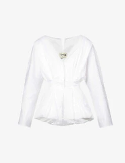 TOVE Ebba V-neck Stretch-cotton Top