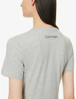 Calvin Klein 1996 Brand-patch Recycled-cotton Blend Nightdress -Sweaty Betty Store R04096768 GREYHEATHER ALT05