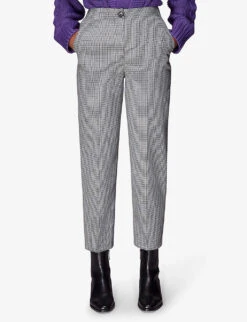 Whistles Lila Checked Straight-leg Mid-rise Woven Trousers -Sweaty Betty Store R04096996 MULTICOLOURED ALT02