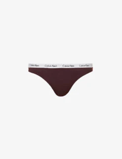 Calvin Klein Carousel Mid-rise Stretch-cotton Thong