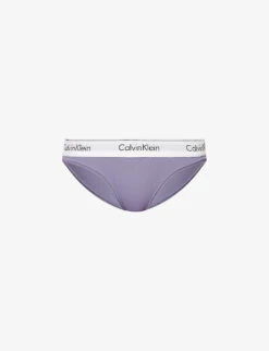 Calvin Klein Modern Cotton Mid-rise Stretch Cotton-blend Briefs