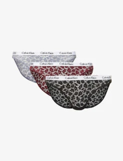 Calvin Klein Carousel Mid-rise Pack Of Three Stretch-lace Briefs