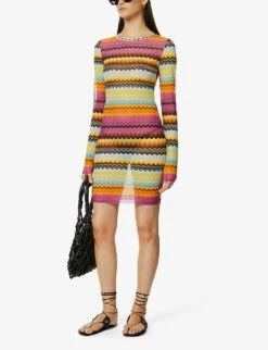 Missoni Zigzag Semi-sheer Knitted Cover-up 8 Missoni Zigzag Semi-sheer Knitted Cover-up -Sweaty Betty Store R04100161 MULTIDARKCHEVRON ALT01