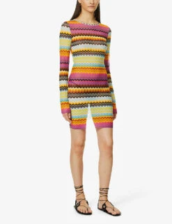 Missoni Zigzag Semi-sheer Knitted Cover-up 9 Missoni Zigzag Semi-sheer Knitted Cover-up -Sweaty Betty Store R04100161 MULTIDARKCHEVRON ALT02