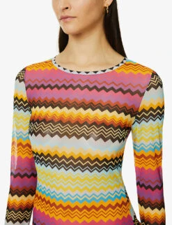 Missoni Zigzag Semi-sheer Knitted Cover-up 11 Missoni Zigzag Semi-sheer Knitted Cover-up -Sweaty Betty Store R04100161 MULTIDARKCHEVRON ALT04