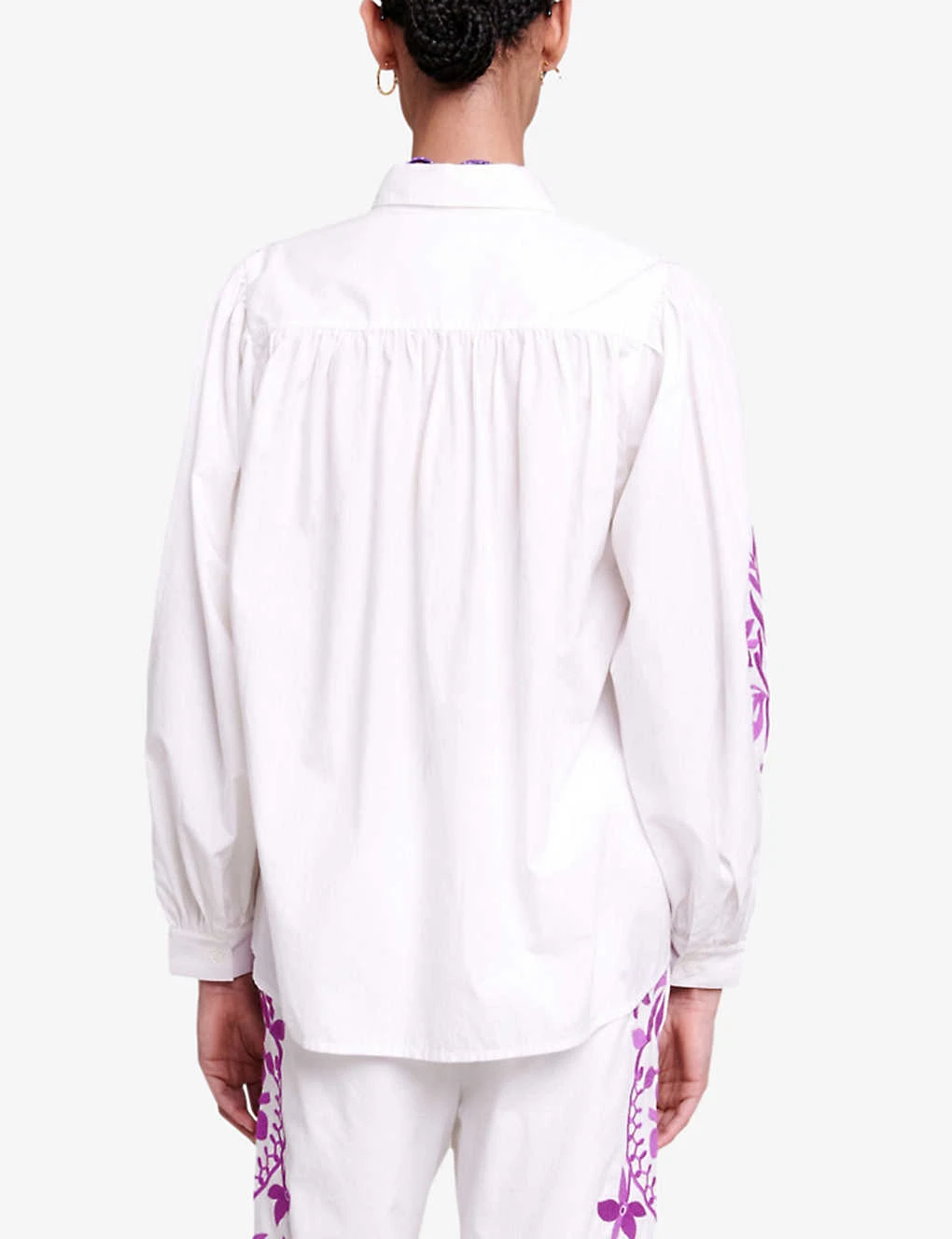 Maje Cocoinel Floral-embroidered Cotton Shirt 5 Maje Cocoinel Floral-embroidered Cotton Shirt - Image 3