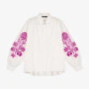 Maje Cocoinel Floral-embroidered Cotton Shirt 1 Maje Cocoinel Floral-embroidered Cotton Shirt -Sweaty Betty Store R04101556 BLANC M