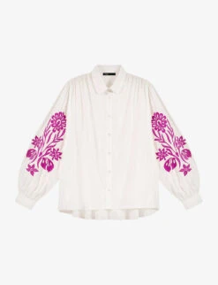 Maje Cocoinel Floral-embroidered Cotton Shirt