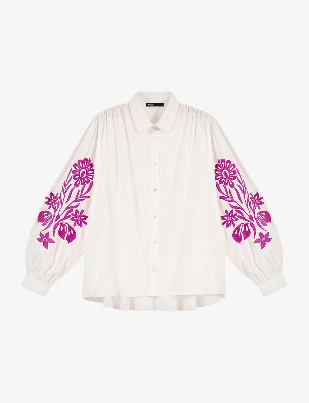 Maje Cocoinel Floral-embroidered Cotton Shirt 3 Maje Cocoinel Floral-embroidered Cotton Shirt