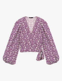 Maje Loniriqua Floral-print Linen-blend Blouse