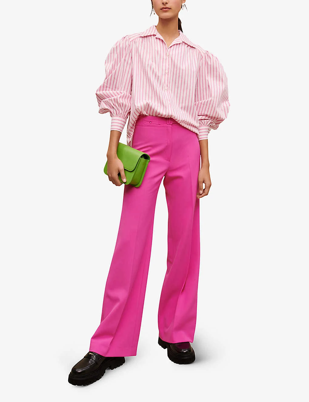 Maje Cyta Striped Balloon-sleeved Stretch-cotton Blend Shirt 4 Maje Cyta Striped Balloon-sleeved Stretch-cotton Blend Shirt - Image 2