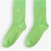 Sandro Bretagne Logo-embroidered Stretch Cotton-blend Ankle Socks -Sweaty Betty Store R04102698 VERTS M