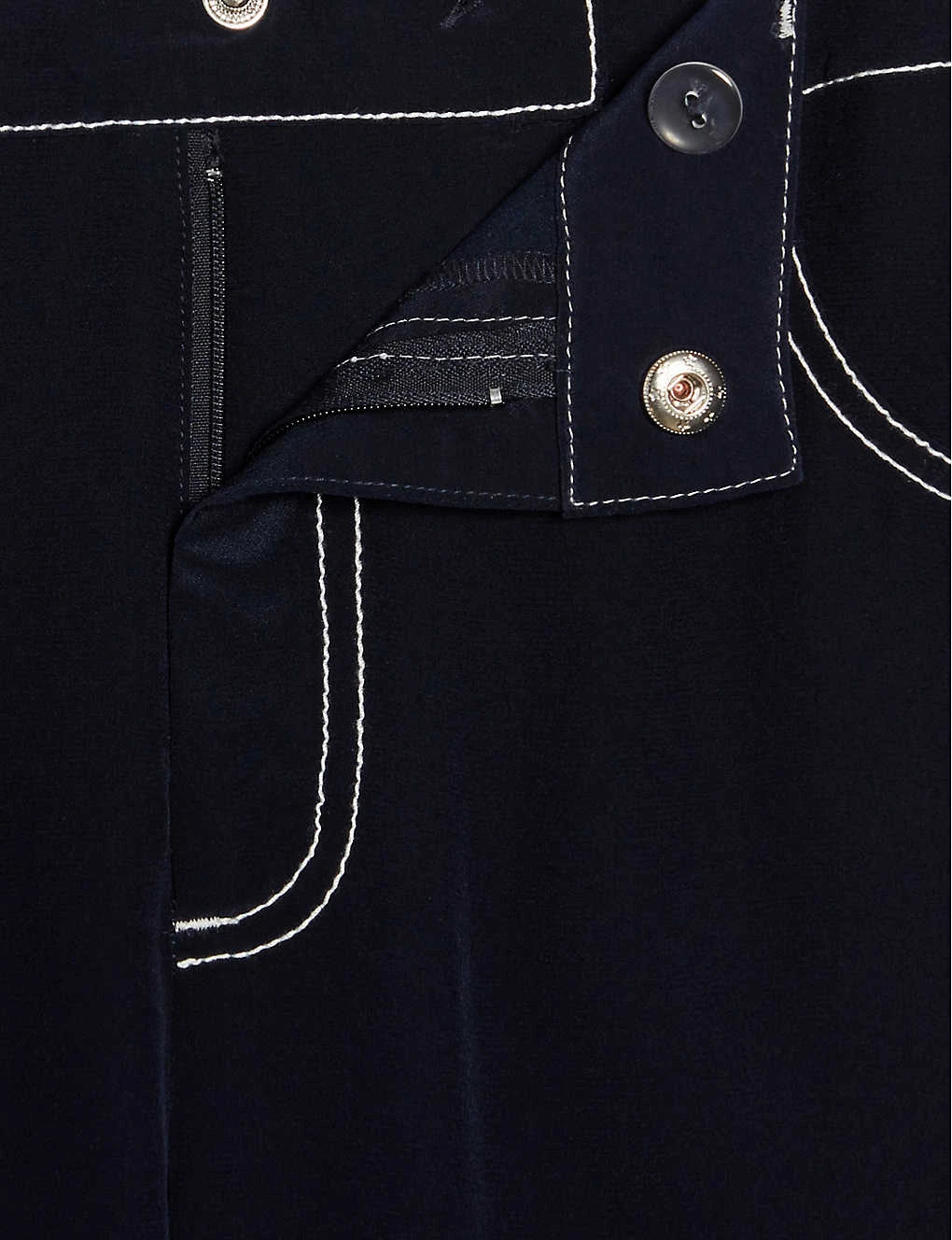 CLAUDIE PIERLOT Palinosoie Cropped Contrast Topstitch Silk Trousers 8 CLAUDIE PIERLOT Palinosoie Cropped Contrast Topstitch Silk Trousers - Image 6