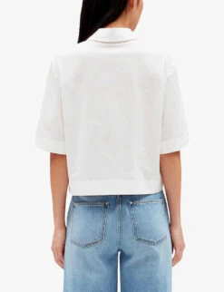 CLAUDIE PIERLOT Initial-embroidered Woven Shirt -Sweaty Betty Store R04103441 NATURELS ALT03