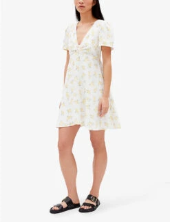 CLAUDIE PIERLOT Rossa Mimosa-print Flared-skirt Woven Mini Dress 9 CLAUDIE PIERLOT Rossa Mimosa-print Flared-skirt Woven Mini Dress -Sweaty Betty Store R04103450 DIVERS ALT02