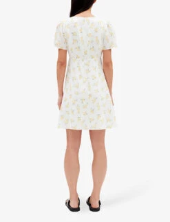 CLAUDIE PIERLOT Rossa Mimosa-print Flared-skirt Woven Mini Dress 10 CLAUDIE PIERLOT Rossa Mimosa-print Flared-skirt Woven Mini Dress -Sweaty Betty Store R04103450 DIVERS ALT03