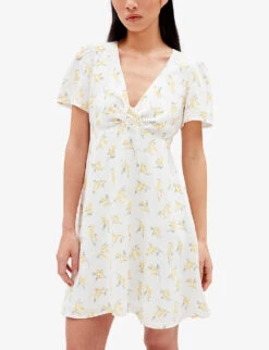 CLAUDIE PIERLOT Rossa Mimosa-print Flared-skirt Woven Mini Dress 11 CLAUDIE PIERLOT Rossa Mimosa-print Flared-skirt Woven Mini Dress -Sweaty Betty Store R04103450 DIVERS ALT04