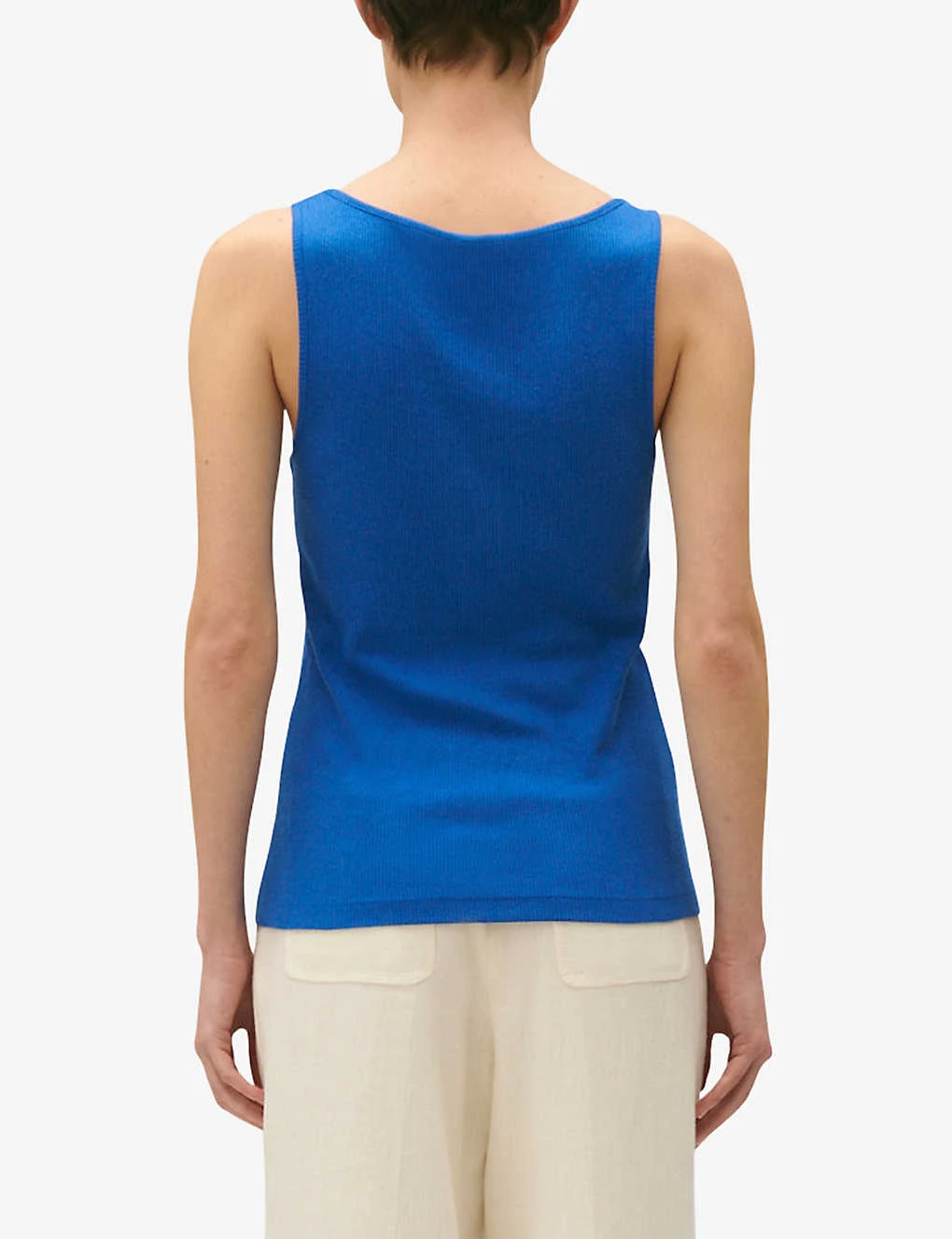 CLAUDIE PIERLOT Togo Ribbed Half-buttoned Cotton-blend Vest Top 6 CLAUDIE PIERLOT Togo Ribbed Half-buttoned Cotton-blend Vest Top - Image 4