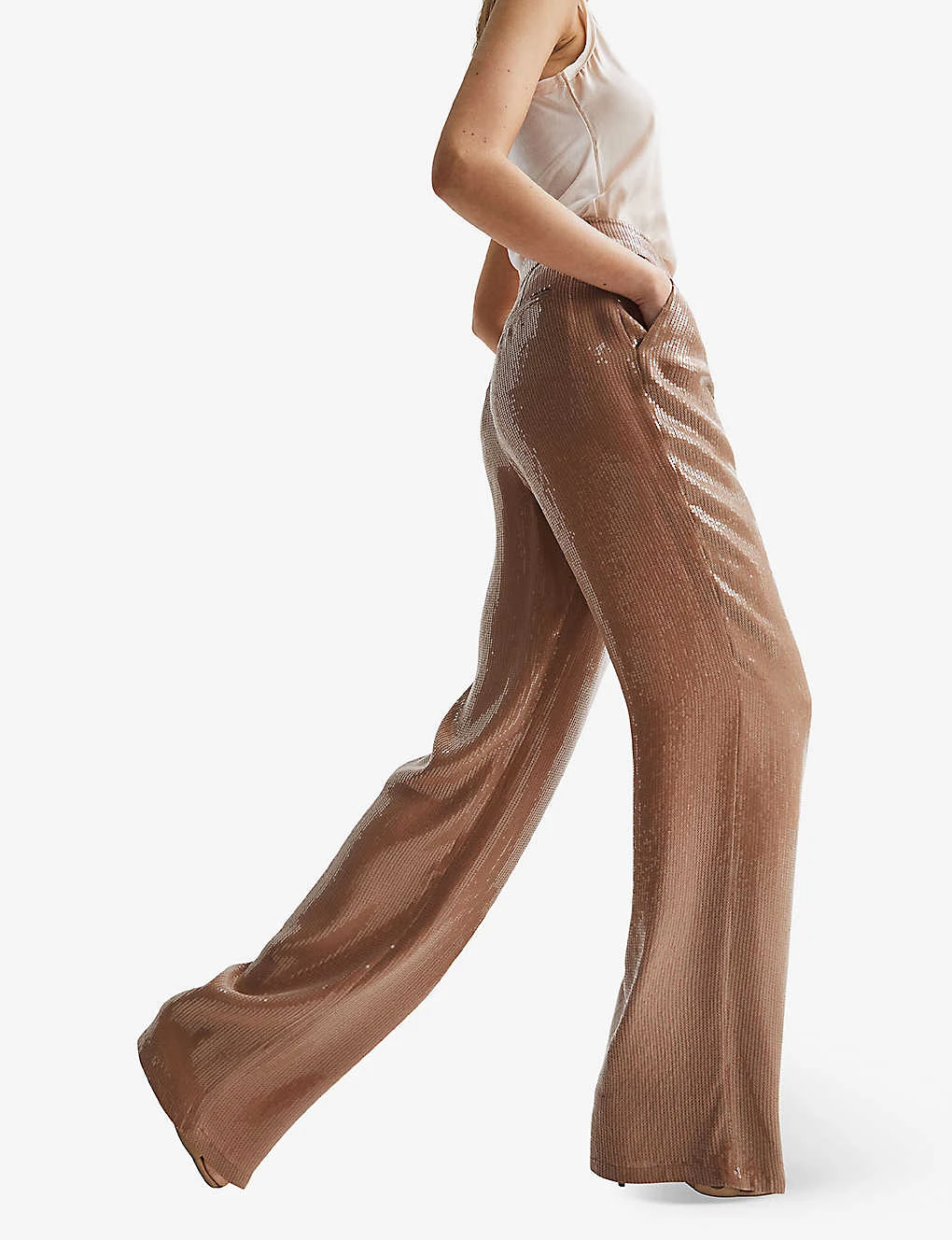 Reiss Lizzie Sequin-embellished Wide-leg Woven Trousers 5 Reiss Lizzie Sequin-embellished Wide-leg Woven Trousers - Image 3