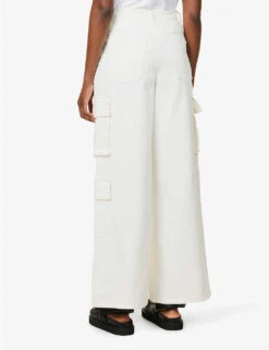 Hailey Patch-pocket Straight-leg High-rise Stretch-cotton Jeans -Sweaty Betty Store R04104676 WHITE ALT03