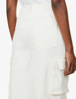 Hailey Patch-pocket Straight-leg High-rise Stretch-cotton Jeans -Sweaty Betty Store R04104676 WHITE ALT05