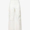 Hailey Patch-pocket Straight-leg High-rise Stretch-cotton Jeans -Sweaty Betty Store R04104676 WHITE M