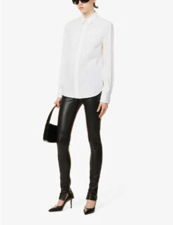 High-rise Zipped-hem Leather Leggings -Sweaty Betty Store R04106313 BLACK ALT01