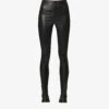 High-rise Zipped-hem Leather Leggings 2 High-rise Zipped-hem Leather Leggings -Sweaty Betty Store R04106313 BLACK M