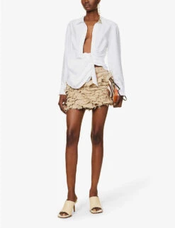 Jacquemus La Chemise Bahia Plunge-neck Woven Shirt -Sweaty Betty Store R04107854 WHITE ALT01
