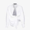 Jacquemus La Chemise Bahia Plunge-neck Woven Shirt 1 Jacquemus La Chemise Bahia Plunge-neck Woven Shirt -Sweaty Betty Store R04107854 WHITE M