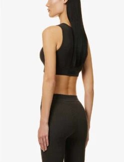 ESSENTIALS Logo-patch Woven Tank Top 10 ESSENTIALS Logo-patch Woven Tank Top -Sweaty Betty Store R04111037 OFFBLACK ALT03