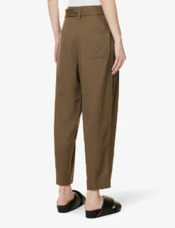3.1 Phillip Lim Belted Pleated Straight High-rise Wool Trousers 10 3.1 Phillip Lim Belted Pleated Straight High-rise Wool Trousers -Sweaty Betty Store R04111093 GREEN ALT03