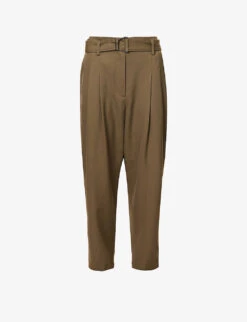 3.1 Phillip Lim Belted Pleated Straight High-rise Wool Trousers