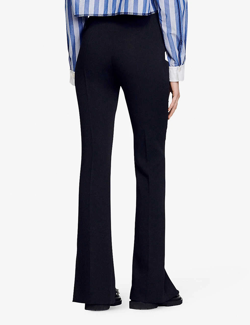 Sandro Havre Flared Front-slit Woven Trousers 6 Sandro Havre Flared Front-slit Woven Trousers - Image 4