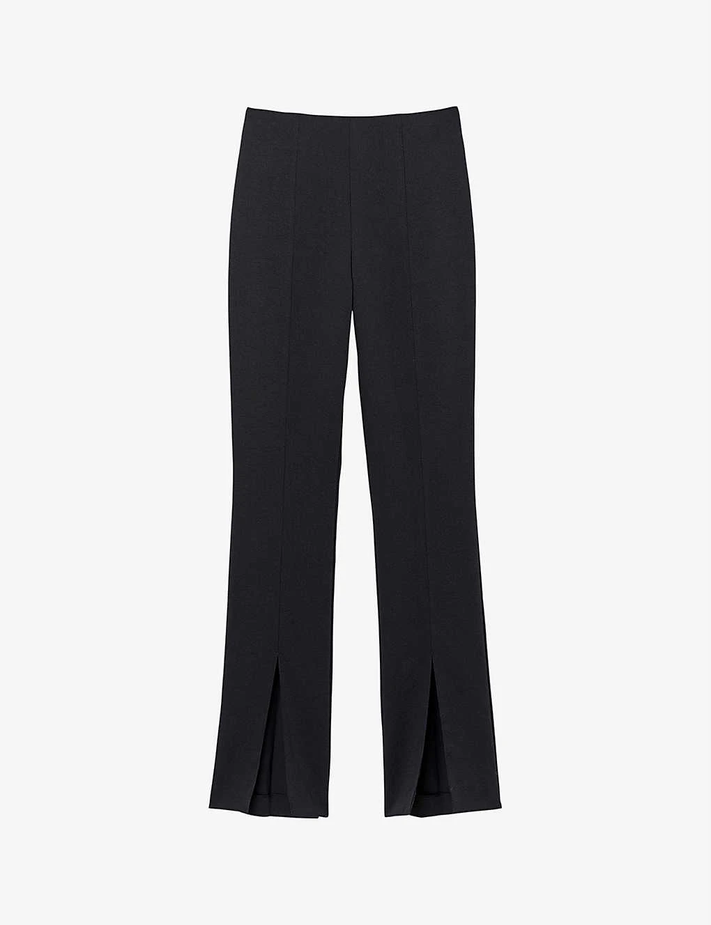 Sandro Havre Flared Front-slit Woven Trousers 3 Sandro Havre Flared Front-slit Woven Trousers