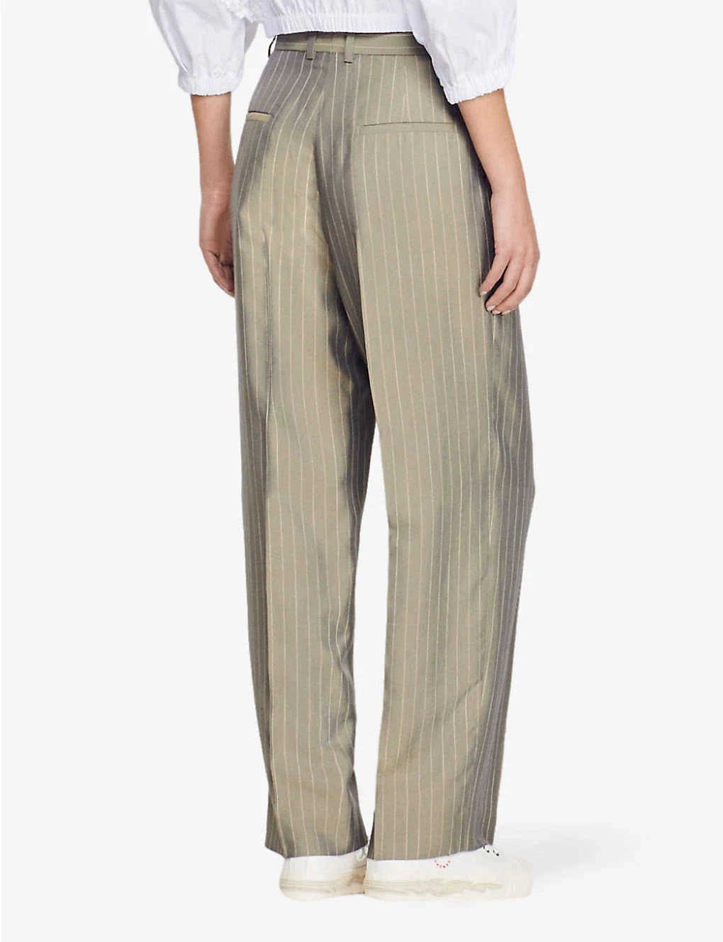 Sandro Beryn Stripe-pattern Wide-leg Woven Trousers 6 Sandro Beryn Stripe-pattern Wide-leg Woven Trousers - Image 4