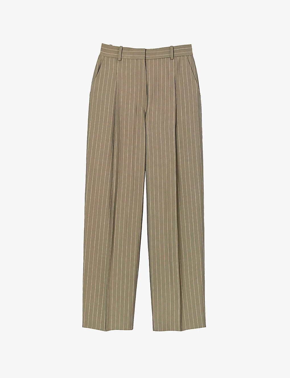 Sandro Beryn Stripe-pattern Wide-leg Woven Trousers 3 Sandro Beryn Stripe-pattern Wide-leg Woven Trousers