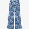 Sandro Peridot Floral-print Wide-leg Mid-rise Woven Trousers 1 Sandro Peridot Floral-print Wide-leg Mid-rise Woven Trousers -Sweaty Betty Store R04111277 BLEUS M