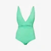 Melissa Odabash Panarea Plunge-neck Swimsuit 2 Melissa Odabash Panarea Plunge-neck Swimsuit -Sweaty Betty Store R04111519 GREEN M