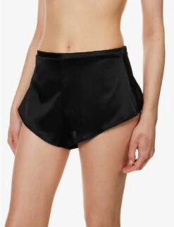 Sylph Cut-out Stretch-silk Briefs -Sweaty Betty Store R04115888 BLACK ALT02