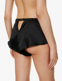 Sylph Cut-out Stretch-silk Briefs -Sweaty Betty Store R04115888 BLACK ALT03