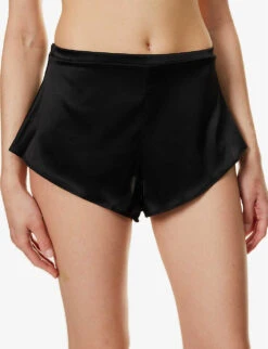 Sylph Cut-out Stretch-silk Briefs -Sweaty Betty Store R04115888 BLACK ALT04