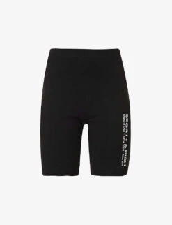 Made In The USA Brand-print Stretch-cotton Shorts