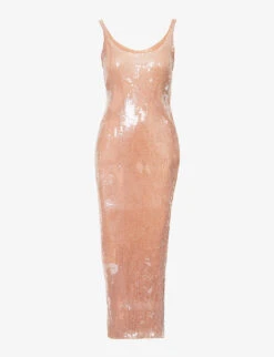 ALEXANDER WANG Sequin-embellished Slim-fit Woven Maxi Dress
