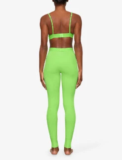 Ribbed High-rise Stretch-cotton Leggings 9 Ribbed High-rise Stretch-cotton Leggings -Sweaty Betty Store R04118232 NEONLIME ALT03