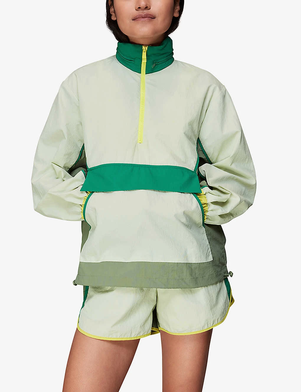 Whistles Colour-blocked Hooded High-neck Stretch-shell Jacket 5 Whistles Colour-blocked Hooded High-neck Stretch-shell Jacket - Image 3