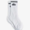 Throwback Stripe Stretch-cotton Blend Socks -Sweaty Betty Store R04120391 WHITEBLACK M
